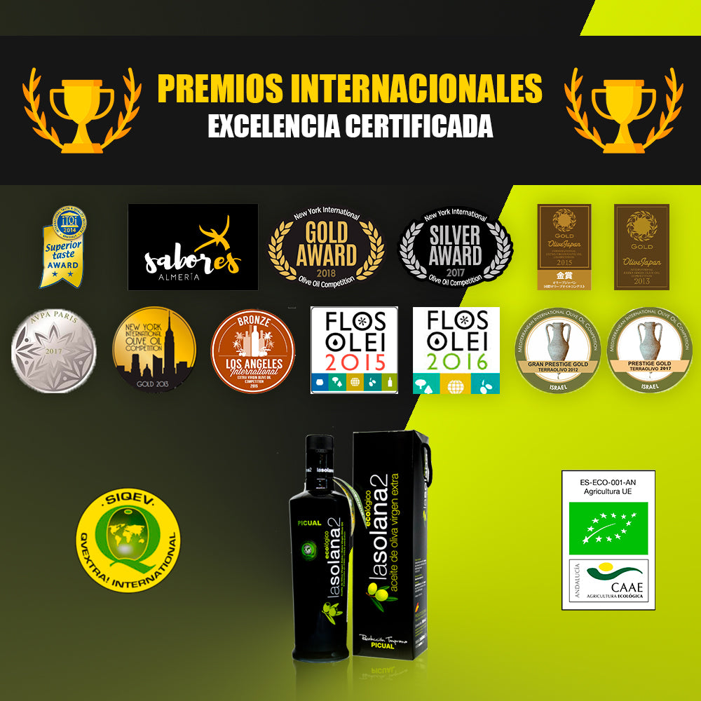 AOVE Picual Ecológico Botella Oleo 500ml con estuche